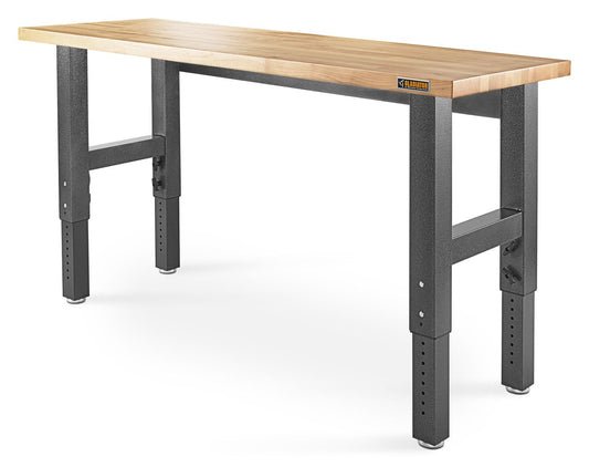 6' Wide Adjustable Height Hardwood Workbench
