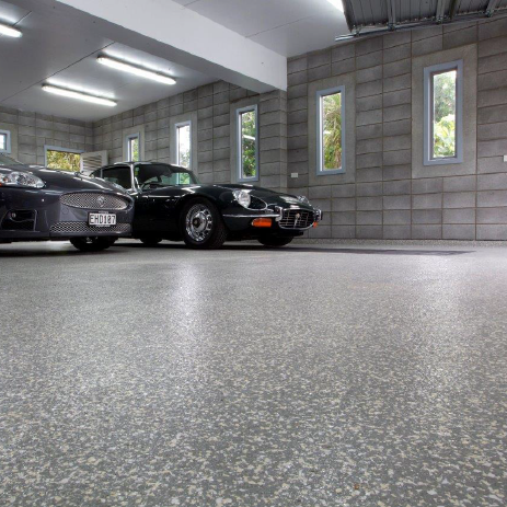 SHOWROOM Polyaspartic resin concrete coating